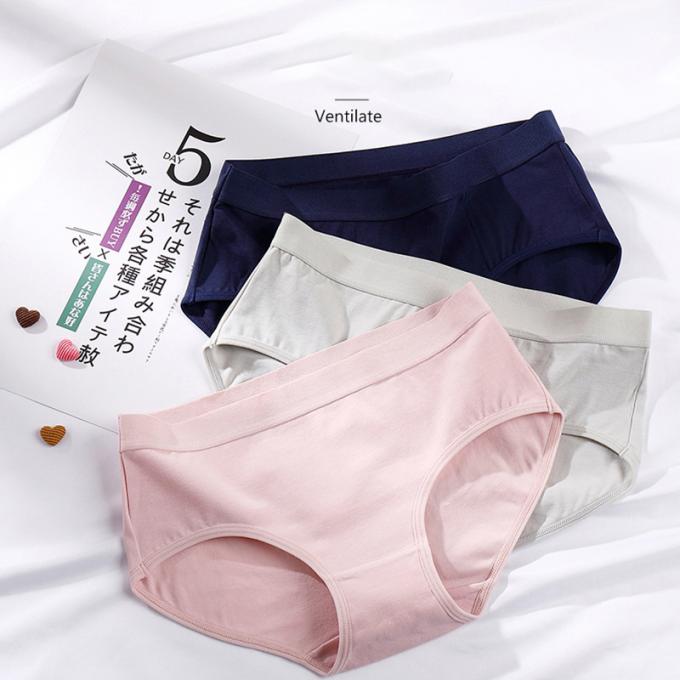 Ropa interior del período del tamaño extra grande de las bragas de las mujeres de la muchacha preciosa respirable del estudiante de la cintura de la muchacha al por mayor del algodón medio de Traceless