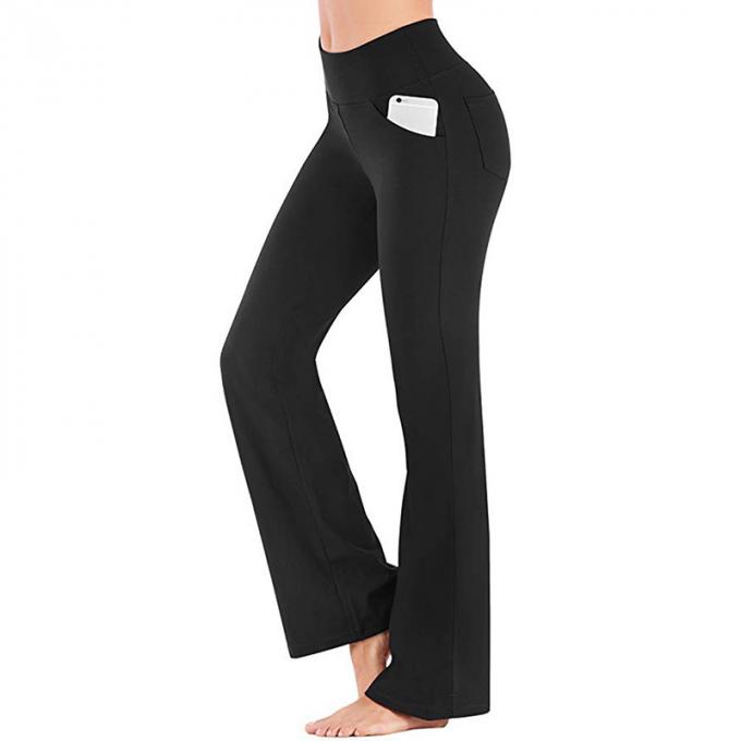 2021 altos pantalones de la yoga de la aptitud de Waisted menosprecian para estirar la yoga inconsútil Legging de la pierna de los pantalones del tamaño extra grande casual amplio de las mujeres