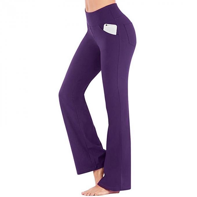 2021 altos pantalones de la yoga de la aptitud de Waisted menosprecian para estirar la yoga inconsútil Legging de la pierna de los pantalones del tamaño extra grande casual amplio de las mujeres
