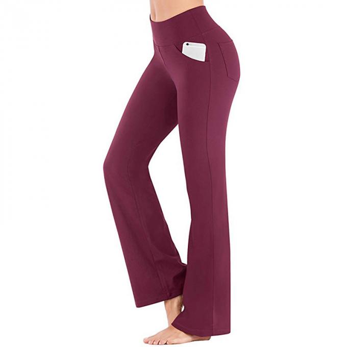 2021 altos pantalones de la yoga de la aptitud de Waisted menosprecian para estirar la yoga inconsútil Legging de la pierna de los pantalones del tamaño extra grande casual amplio de las mujeres