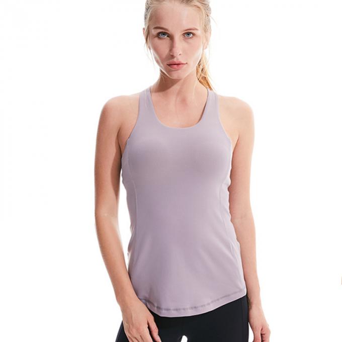 Top sin mangas del algodón del deporte de Racerback de la cosecha básica caliente de Saling para el sujetador de tiras de los deportes de las camisetas sin mangas de la cosecha de la cruz de la Alto-ayuda de las mujeres