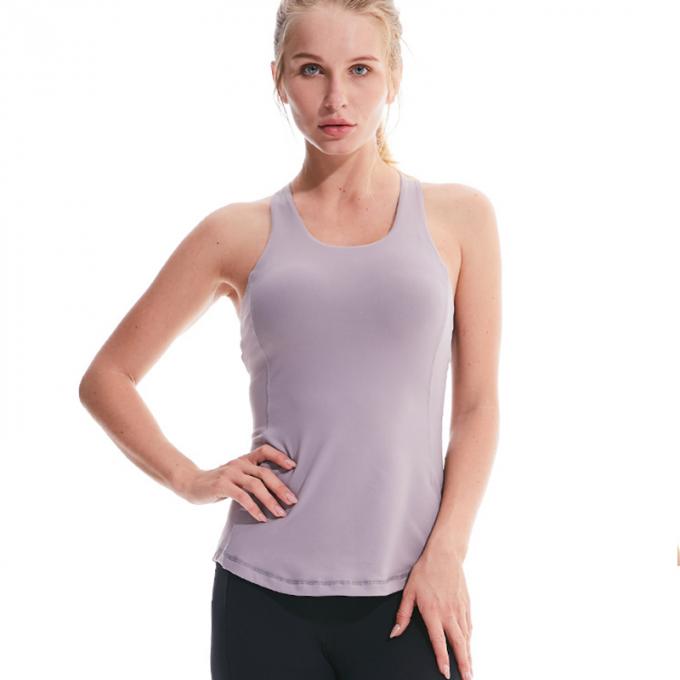 Top sin mangas del algodón del deporte de Racerback de la cosecha básica caliente de Saling para el sujetador de tiras de los deportes de las camisetas sin mangas de la cosecha de la cruz de la Alto-ayuda de las mujeres