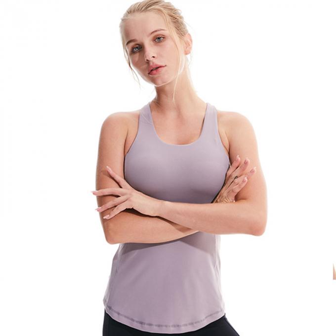 Top sin mangas del algodón del deporte de Racerback de la cosecha básica caliente de Saling para el sujetador de tiras de los deportes de las camisetas sin mangas de la cosecha de la cruz de la Alto-ayuda de las mujeres
