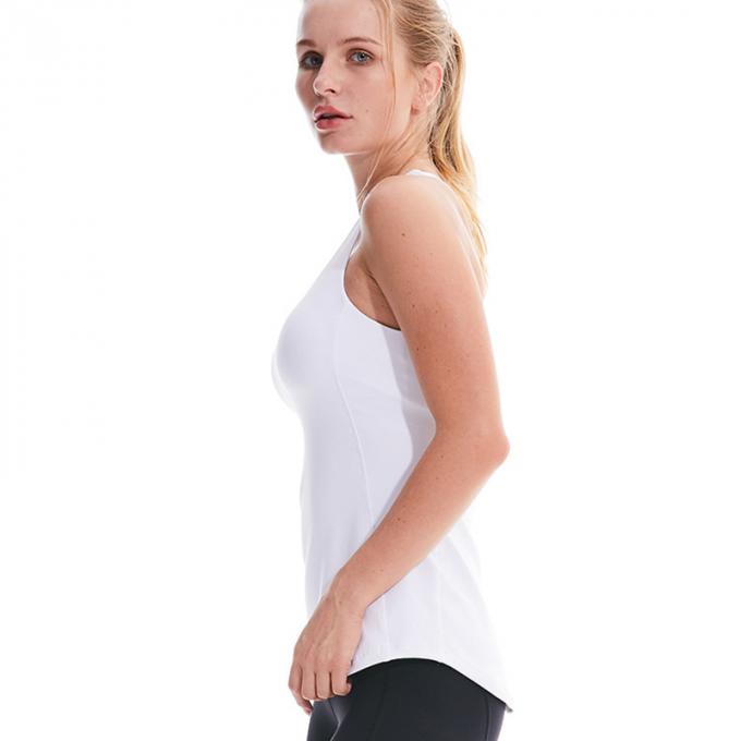 Top sin mangas del algodón del deporte de Racerback de la cosecha básica caliente de Saling para el sujetador de tiras de los deportes de las camisetas sin mangas de la cosecha de la cruz de la Alto-ayuda de las mujeres