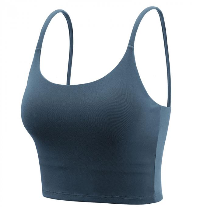 Saling caliente Wirefree rellenó las camisetas sin mangas con tirante y espalda descubierta del entrenamiento del gimnasio de la ayuda media de la moda de la yoga del deporte de las mujeres de alta calidad de funcionamiento del sujetador