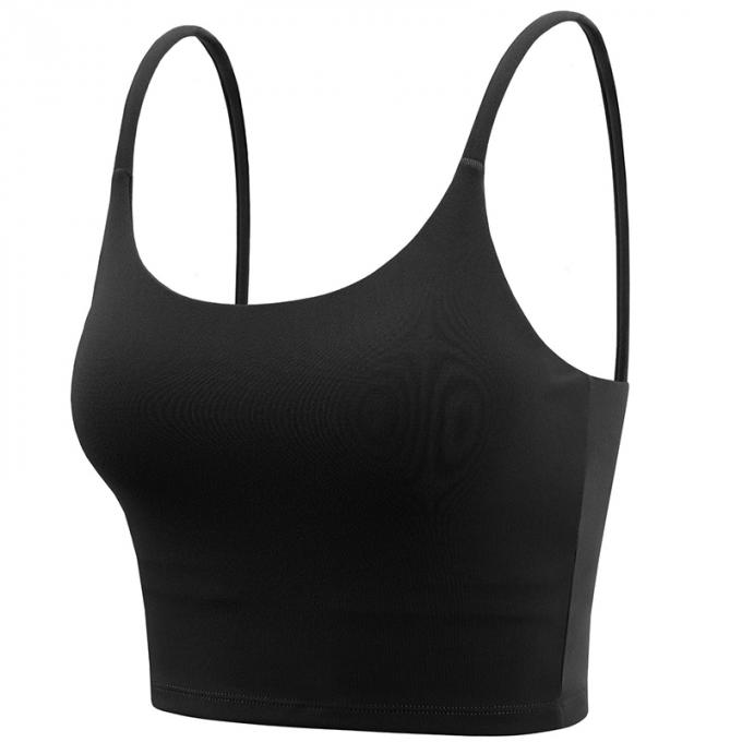  Saling caliente Wirefree rellenó las camisetas sin mangas con tirante y espalda descubierta del entrenamiento del gimnasio de la ayuda media de la moda de la yoga del deporte de las mujeres de alta calidad de funcionamiento del sujetador