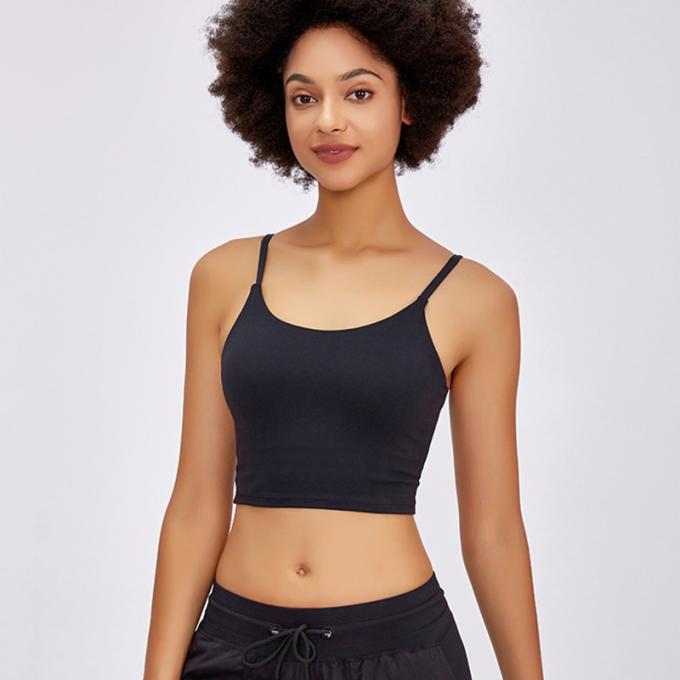 Saling caliente Wirefree rellenó las camisetas sin mangas con tirante y espalda descubierta del entrenamiento del gimnasio de la ayuda media de la moda de la yoga del deporte de las mujeres de alta calidad de funcionamiento del sujetador