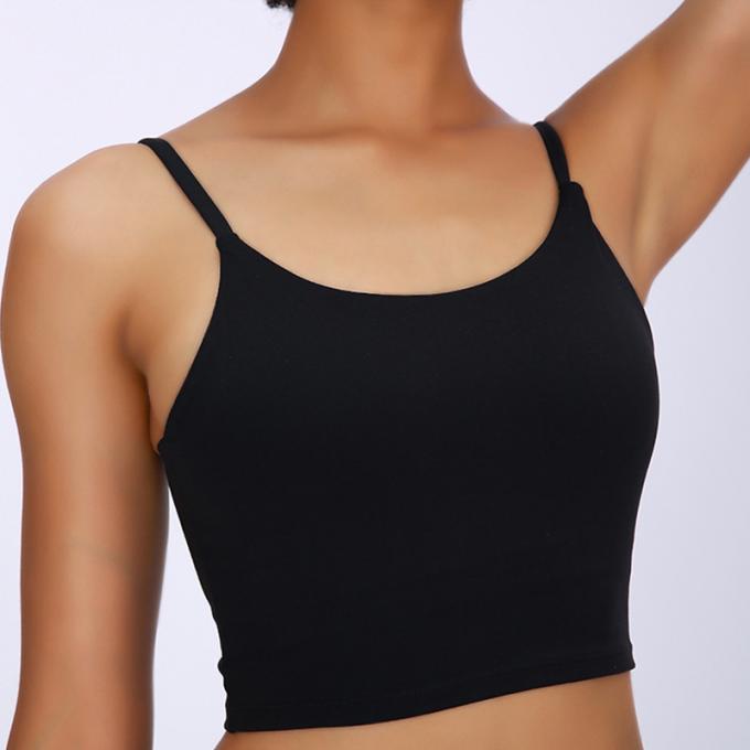 Saling caliente Wirefree rellenó las camisetas sin mangas con tirante y espalda descubierta del entrenamiento del gimnasio de la ayuda media de la moda de la yoga del deporte de las mujeres de alta calidad de funcionamiento del sujetador