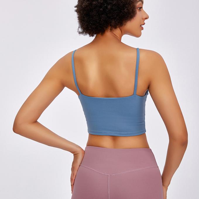 Saling caliente Wirefree rellenó las camisetas sin mangas con tirante y espalda descubierta del entrenamiento del gimnasio de la ayuda media de la moda de la yoga del deporte de las mujeres de alta calidad de funcionamiento del sujetador