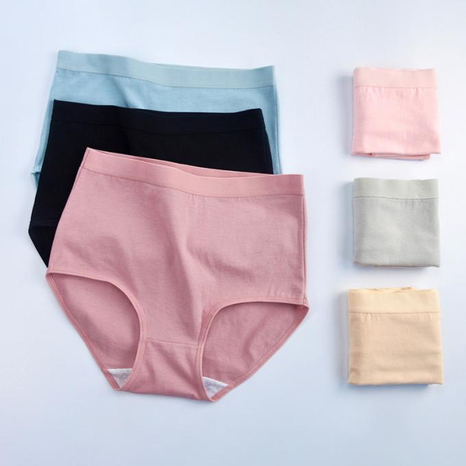 Mediados de cintura del tamaño extra grande del algodón para mujer al por mayor de la ropa interior ningunas bragas de las señoras de la cobertura total del top del mollete breves