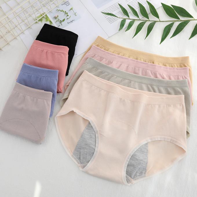 Bragas femeninas de alta calidad de la ropa interior del período de las bragas del Alto-corte de los bikinis del escape de las bragas menstruales porta íntimas al por mayor de la prueba
