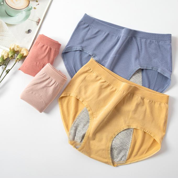 Bragas femeninas de alta calidad de la ropa interior del período de las bragas del Alto-corte de los bikinis del escape de las bragas menstruales porta íntimas al por mayor de la prueba