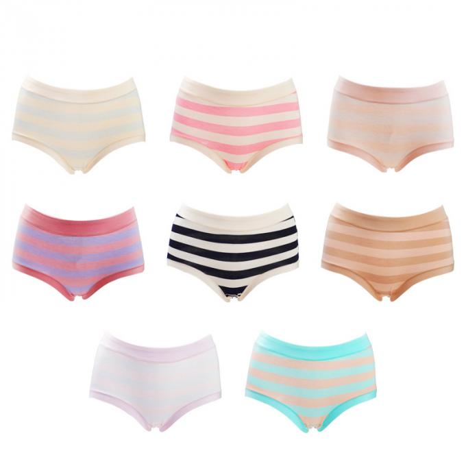 Bragas rayadas modales al por mayor para la ropa interior respirable cómoda de las mujeres del tamaño extra grande del estilo japonés de las señoras