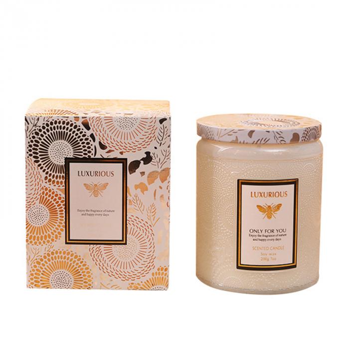 La etiqueta privada sospechada las velas modificada para requisitos particulares Saling caliente de la cera de la soja de Amber Glass Jar Candles Scented de madera de la cera sospechó las velas de lujo