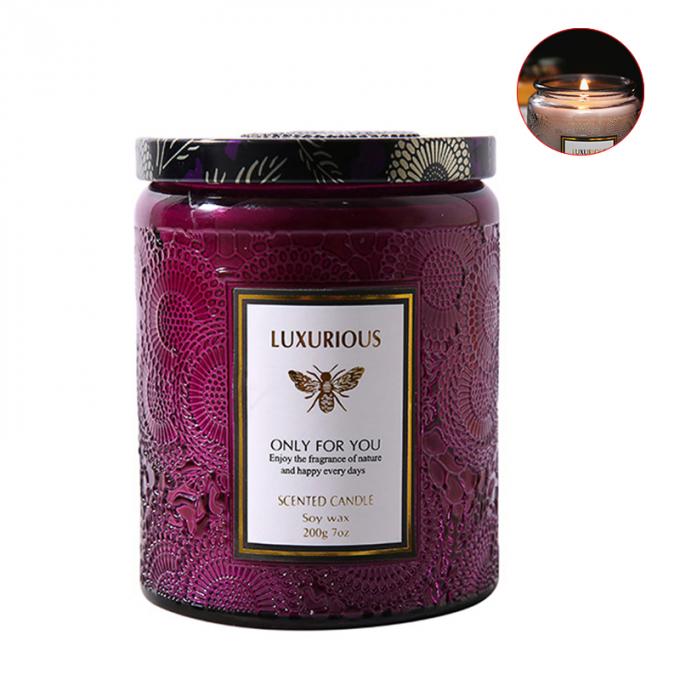La etiqueta privada sospechada las velas modificada para requisitos particulares Saling caliente de la cera de la soja de Amber Glass Jar Candles Scented de madera de la cera sospechó las velas de lujo