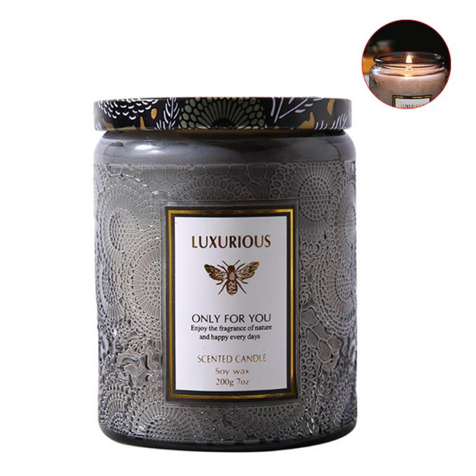 La etiqueta privada sospechada las velas modificada para requisitos particulares Saling caliente de la cera de la soja de Amber Glass Jar Candles Scented de madera de la cera sospechó las velas de lujo
