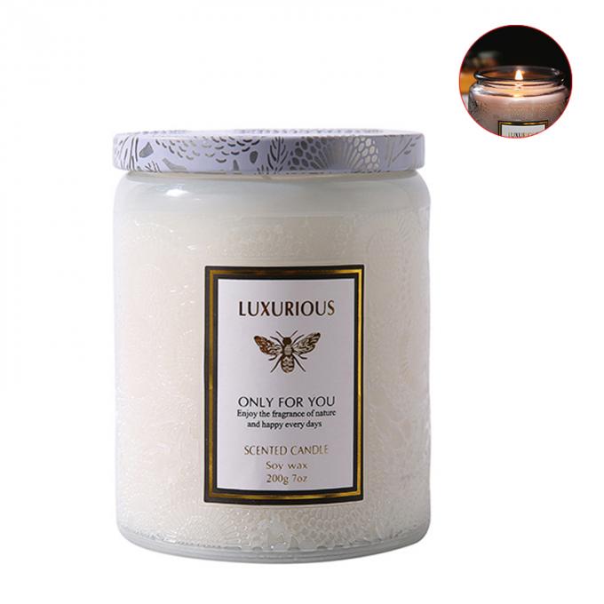 La etiqueta privada sospechada las velas modificada para requisitos particulares Saling caliente de la cera de la soja de Amber Glass Jar Candles Scented de madera de la cera sospechó las velas de lujo