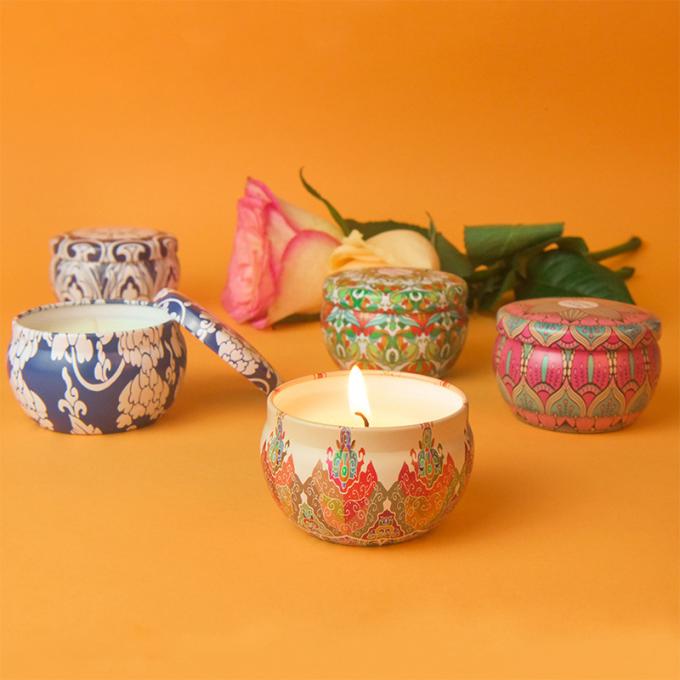 La duración sin humo respetuosa del medio ambiente de Rose Jasmine Scent Mother Day Birthday Valentine Weddings Soy Candle Long sospechó a Tin Candles