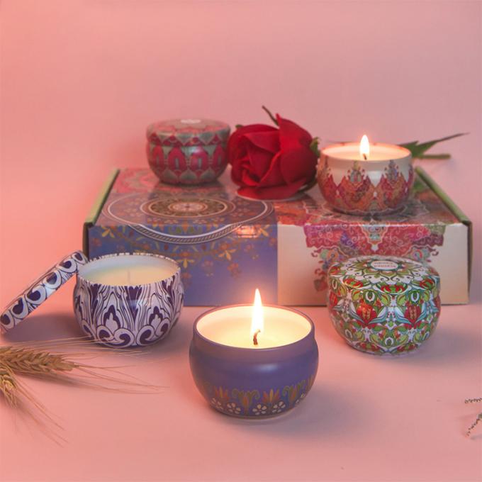 La duración sin humo respetuosa del medio ambiente de Rose Jasmine Scent Mother Day Birthday Valentine Weddings Soy Candle Long sospechó a Tin Candles