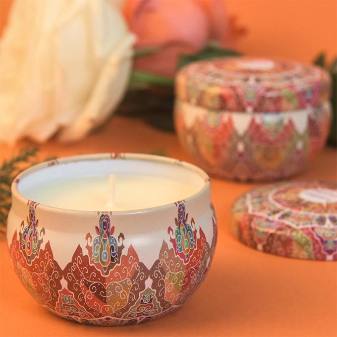 La duración sin humo respetuosa del medio ambiente de Rose Jasmine Scent Mother Day Birthday Valentine Weddings Soy Candle Long sospechó a Tin Candles