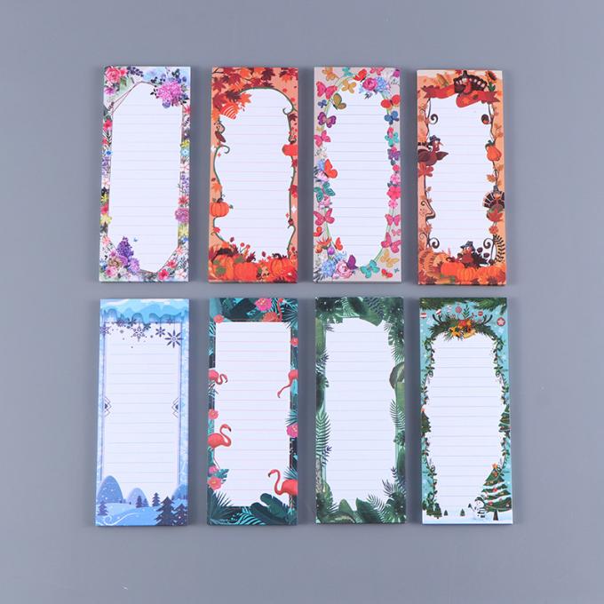 Libretas magnéticas de encargo al por mayor del diseño floral para hacer la lista para las notas pegajosas del imán del refrigerador de la lista del ultramarinos