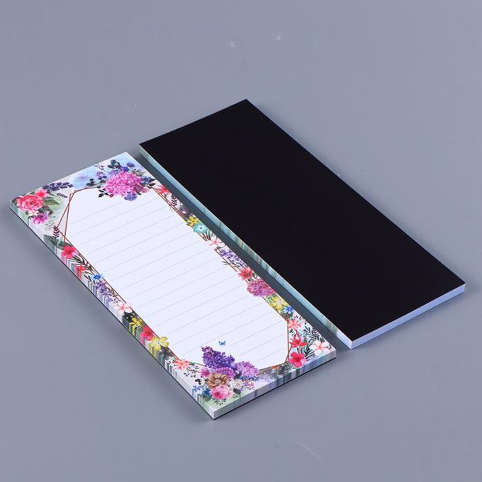 Libretas magnéticas de encargo al por mayor del diseño floral para hacer la lista para las notas pegajosas del imán del refrigerador de la lista del ultramarinos