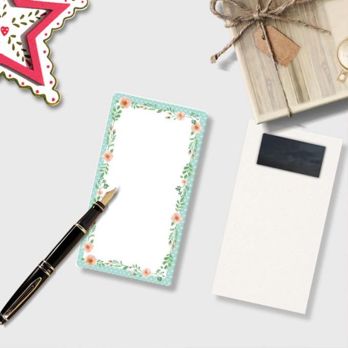 Libretas magnéticas de encargo al por mayor del diseño floral para hacer la lista para las notas pegajosas del imán del refrigerador de la lista del ultramarinos