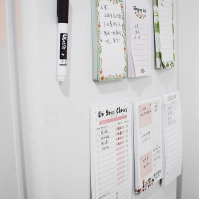 Libretas magnéticas de encargo al por mayor del diseño floral para hacer la lista para las notas pegajosas del imán del refrigerador de la lista del ultramarinos