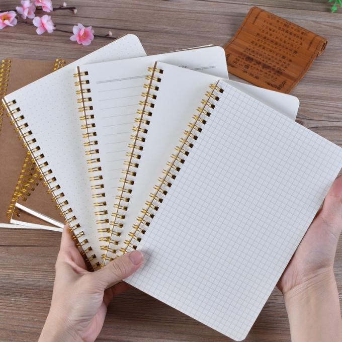 El enrejado de encargo reciclado al por mayor del Hardcover alineó el cuaderno espiral de Offic A5 Kraft del espacio en blanco