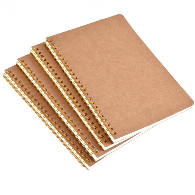 El enrejado de encargo reciclado al por mayor del Hardcover alineó el cuaderno espiral de Offic A5 Kraft del espacio en blanco
