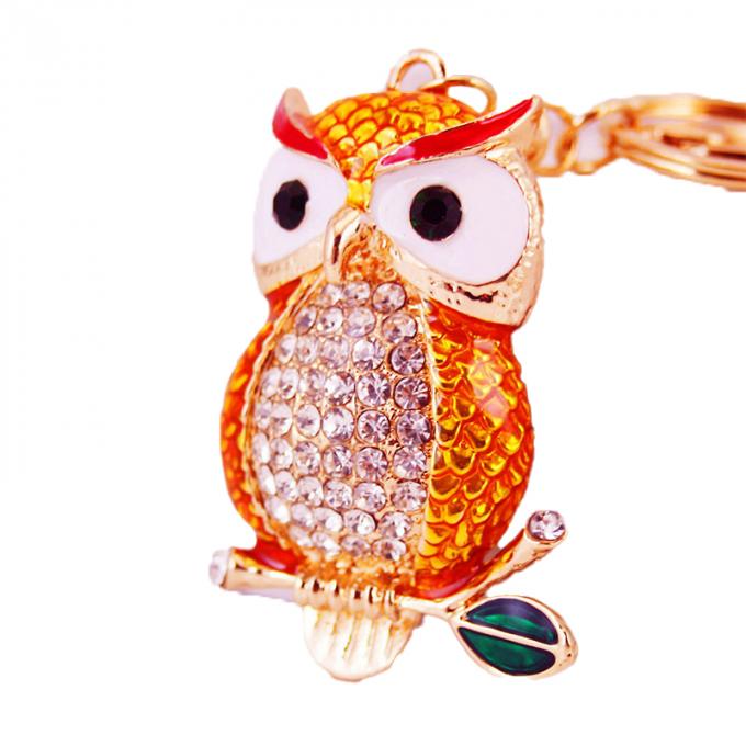 Cadena dominante linda animal del coche de metal del coche del mitón de Diamond Owl Car Female Bag Accessories de la cadena dominante de los diseñadores