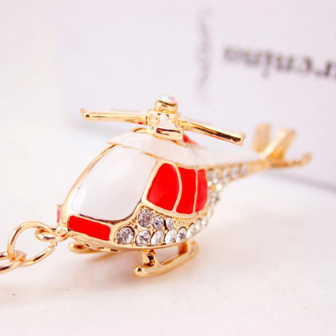 Cadena dominante de la motocicleta de Diamond Crystal Model Men al por mayor del llavero pendiente del metal del helicóptero del aeroplano
