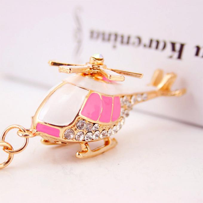 Cadena dominante de la motocicleta de Diamond Crystal Model Men al por mayor del llavero pendiente del metal del helicóptero del aeroplano