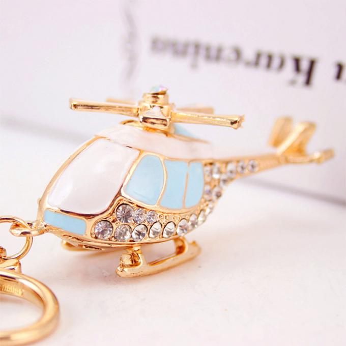 Cadena dominante de la motocicleta de Diamond Crystal Model Men al por mayor del llavero pendiente del metal del helicóptero del aeroplano