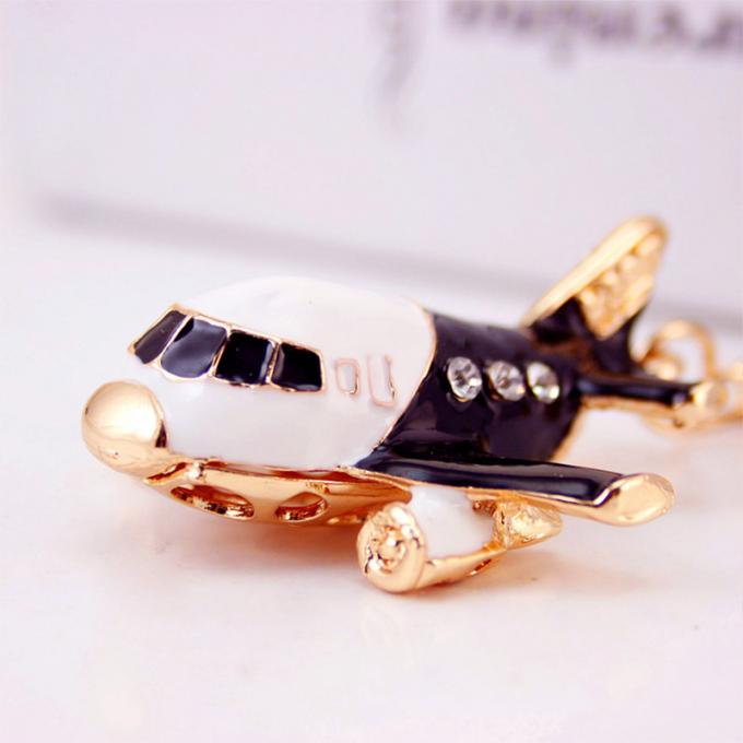 Cadena dominante de la motocicleta de Diamond Crystal Model Men al por mayor del llavero pendiente del metal del helicóptero del aeroplano